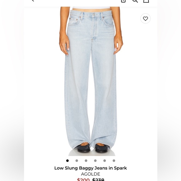 AGOLDE Wide-Leg Low Slung Jeans in Light Blue